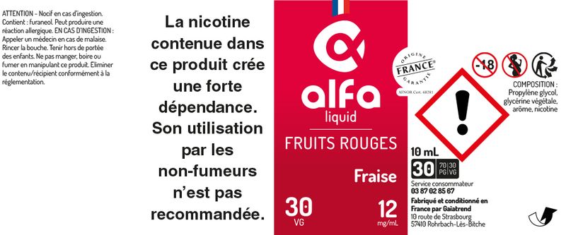 étiquette Fraise Alfaliquid